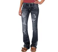 Genérico Pantalones Vaqueros para Mujer Elasticos Levanta Cola Botones Pantalones De Mezclilla Legging Casuales De Uso Diario