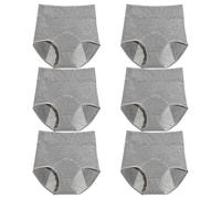 Genérico Panties for Women Over 60, Ladies Incontinence Underwear, Panties Comfort Leak Proof High Waist for Women (6Pcs Dark Gray,L)