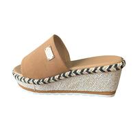 Genérico Pantuflas Casa Mujer,Plataforma Slippers Peep Toe Sandalen Transpirables y frescas en verano Diseño básico versátil Prácticas para el día a ambientes cerrados