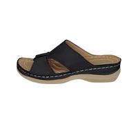 Genérico Pantuflas Casuales Mujer Modernas versátiles cuña cómoda Ligera diseño Elegante para Interiores (Black, 39)