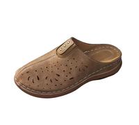 Genérico Pantuflas cerradas para mujer y chic - Mulas para mujer Compensas Punta cerrada Zapatillas cómodas Zapatillas Transpirable Mulas Ortopédicas Zapatos Antideslizantes Zapatillas De Enhebrar