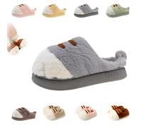 Genérico Pantuflas Con Forma De Pata De Gato, Lindas Y Divertidas Pantuflas Con Parte Trasera Cerrada Y CáLidas Y Esponjosas Con Dibujos De Pata De Gato En 3d (Gris A,42-43)