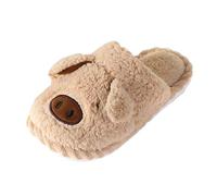 Genérico Pantuflas de algodón lindas en forma de cerdo - Pantuflas Rigolo lindas zapatillas de invierno con todo incluido - Zapatos confort Chic Invierno Suave Zapatillas con relleno para mujer, café
