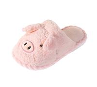 Genérico Pantuflas de algodón lindas en forma de cerdo - Pantuflas Rigolo lindas zapatillas de invierno con todo incluido - Zapatos confort Chic Invierno Suave Zapatillas con relleno para mujer, rosa