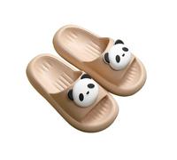 Genérico Pantuflas de EVA para niñas Uso Diario e Interior/Exterior diseño cómodo con Panda Talla Infantil 2 a 12 años Ideal para Juego y Descanso (Khaki, 35 Big Kids)
