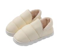 Generico Pantuflas de invierno para mujer, cómodas, ligeras, peludas, pantuflas de peluche cálidas, cerradas por delante, zapatillas de dormitorio elegantes térmicas deslizantes Fuzzy Huéspedes