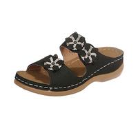 Genérico Pantuflas de Mujer Modernas para Uso Casual diseño Elegante de Punta Abierta con tacón de cuña Ideal para Actividades veraniegas al Combinar con Jeans (Army Green, 43)
