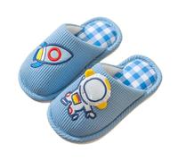 Genérico Pantuflas de otoño e invierno para niños, niñas, hombres, antideslizantes, cortas, cálidas y cómodas, con bonito patrón de astronauta Zapatillas Futbol Hombre