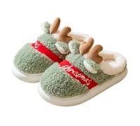 Genérico Pantuflas Maison Homme - Zapatillas De Noel Hombre Cartoon Pantuflas Casuales Zapatillas Todo Incluido Legere Zapatos Planos Chic Zapatos cálidos y cómodos, verde, 36 EU