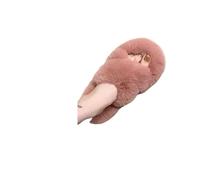 Genérico Pantuflas Mujer Pantuflas de piel gruesa una palabra, dobles, informales, algodón, for mujer, planas, felpa, con tiras cruzadas(Pink 02,40)