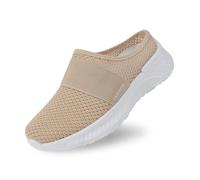 Genérico Pantuflas Mujer Verano Casual Punta Cerrada Gruesa versátiles Vaqueros diseño cómodo Playa Vacaciones Ideales Calzado Ligero Elegante (Khaki, 36)