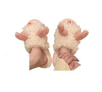 Genérico Pantuflas Mujer Zapatillas de invierno for mujer, cálidas, algodón, for estudiantes, for el hogar, con diseño jirafa peluche una sola palabra(WHITE,40-41)
