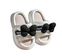Genérico Pantuflas para niñas con Decorativo Lino Transpirable para Interiores Calzado Infantil pequeñas Temporadas (White, 24 Toddler)