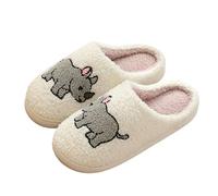 Genérico Pantuflas Por Casa Mujer Invierno Divertido Lindo Antideslizantes Cálidos Forrados De Lana Pantufla De Perro Salchicha Zapatillas Divertidas Cálidas Para Uso Doméstico Navidad Regalos