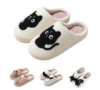 Genérico Pantuflas Por Casa Mujer Invierno Divertido Lindo Antideslizantes Cálidos Forrados De Lana Pantufla De Perro Salchicha Zapatillas Divertidas Cálidas Para Uso Doméstico Navidad Regalos
