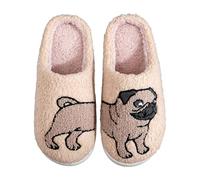 Genérico Pantuflas Por Casa Mujer Invierno Divertido Lindo Antideslizantes Cálidos Forrados De Lana Pantufla De Perro Salchicha Zapatillas Divertidas Cálidas Para Uso Doméstico Navidad Regalos