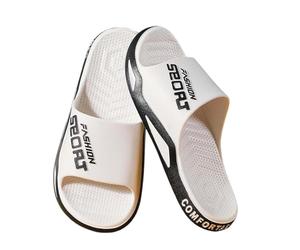 Genérico Pantuflas Transpirables y cómodas para Hombre Ideales para Uso Informal Dentro y Fuera del Playa baño y Verano (White, 37)