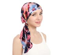 Genérico Pañuelo Cabeza Mujer Musulmán Turbante Pelo Accesorios Seda de Playa Estampado Clásico para Mujer Pañuelo de Cuello Banda Cabeza para el Cabello Bufanda Cabeza Quimio (F, One Size)