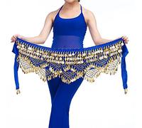 Genérico PañUelo Cadera Danza Vientre Transpirable, Belly Dance Cadena de Cintura Hip Bufanda Bellydance Cinturón Baile(Royal Blue)