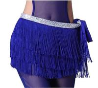 Genérico PañUelo Cadera Danza Vientre Transpirable, Belly Dance Disfraces Sexy Silver Tassel Belt for Women Disfraz Hip Bufanda(Blue)