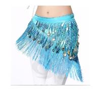 Genérico PañUelo Cadera Danza Vientre Transpirable, Belt Women Belly Dance Disfraces Accesorios de Lentejuelas Borranca Hip Bufanda Hip Bellydance(Turquoise with Sequi)