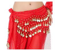 Genérico PañUelo Cadera Danza Vientre Transpirable, Falda de Bailarina Mujeres Sexy Belly Dance Hip Bufanda Envolver cinturón Falda Femenino Mostrar Traje Lentejuelas borlas(12)