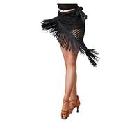 Genérico PañUelo Cadera Danza Vientre Transpirable, Women Latin Dance Fringe Hip Wrap sobre Falda Belly Triangle Cinturón Accesorios Sexy Lace Shawls(Black)