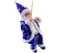 Genérico Papá Noel Musical de Navidad | Papá eléctrico escalador de cadena - viejo de barba blanca para interior de niño y niña, sala de estar, dormitorio, enfermería, entrada puerta de entrada a casa