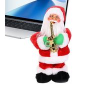 Genérico Papá Noel Musical - Festiva de tela PP de 35 cm, figura de Nel en movimiento con movimiento de sonido de saxofón, decoración de vacaciones animada | Regalo de Navidad para una fiesta