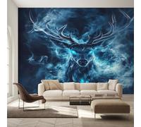 Genérico Papel Pintado Alce, Papel Pintado pared Dormitorio Ciervo Fantasía, Decoracion pared Salon, Fotomurales Tejido no Tejido, 366 x 254 cm K-MZ&15