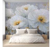 Genérico Papel Pintado Amapola Blanca, Papel Pintado Pared Flor Pintura al Óleo de Decorativos del Hogar, para Salon Dormitorio Decoracion Pared, 100x70cm D&O112