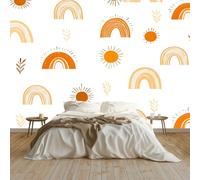 Genérico Papel Pintado Arcoíris sol elementos bohemios Fotomurales tejido no tejido 250 x 175 cm Fotomurales Decorativos Pared Papel de Pared Efecto 3D Decorativo Salon Papel Tapiz Cocina
