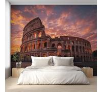 Genérico Papel Pintado Arquitectura Antigua, Papel Pintado Pared Atardecer Paisaje de Decorativos del Hogar, para Salon Dormitorio Decoracion Pared, 300x210cm D&O133