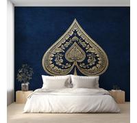 Genérico Papel Pintado As de Picas, Papel Pintado pared Dormitorio Carta de Juego Azul Dorada, Decoracion pared Salon, Fotomurales Tejido no Tejido, 250 x 175 cm K-MZ&7