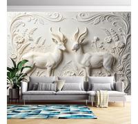 Genérico Papel Pintado Autoadhesivo Con Efecto 3D De Antílope Floral, Papel Pintado De Lujo Removible Con Relieve Para Sala De Estar, Dormitorio Y Decoración De Pared Personalizada. 100 Cm (Alto)