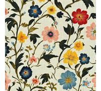 Genérico Papel Pintado Autoadhesivo Flores 50cm x 1500cm, Papel Pintado Pared Vinilo Autoadhesivo, Extraíble, Estampados Florales Coloridos para Pared, Armarios Baño, Muebles, Decoración