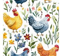 Genérico Papel Pintado Autoadhesivo Pared 3D Gallo Flores Hojas Durable Resistente al Agua Fácil de Limpiar Adecuado Para Encimeras de Dormitorio Casa de Alquiler Papel Pintado 53 cm x 1000 cm