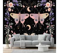 Genérico Papel Pintado Autoadhesivo Vinilo Adhesivo Muebles Estilo Retro Luna Polilla Flores para Decoración de Paredes en Baño, Sala de Estar, Dormitorio, y Muebles de Cocina 250 x 175 cm