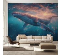 Genérico Papel Pintado Ballena Jorobada, Papel Pintado pared Dormitorio Vida Marina Fantástica, Decoracion pared Salon, Fotomurales Tejido no Tejido, 366 x 254 cm K-MZ&4