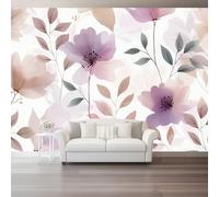 Genérico Papel Pintado Blanco,Minimalismo Acuarela Flores Degradado Papel Adhesivo para Muebles Murales Decorativos Pared Salon Decoracion Habitacion 150 x 105 cm（WxH