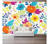 Genérico Papel Pintado Blanco,Minimalismo Flores Hojas Papel Adhesivo para Muebles Murales Decorativos Pared Salon Decoracion Habitacion 250 x 175 cm（WxH