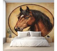 Genérico Papel Pintado Caballo Marrón, Papel Pintado Pared Animales Salvajes de Decorativos del Hogar, para Salon Dormitorio Decoracion Pared, 250x175cm D&O197