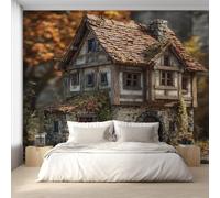 Genérico Papel Pintado Cabaña de Madera, Papel Pintado Pared País Rústico de Decorativos del Hogar, para Salon Dormitorio Decoracion Pared, 500x350cm D&O127