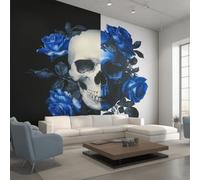 Genérico Papel Pintado Calavera Yin Yang, Papel Pintado Pared Esqueleto Gótico de Decorativos del Hogar, para Salon Dormitorio Decoracion Pared, 352x250cm D&O126