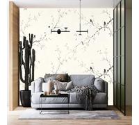 Genérico Papel Pintado Cherry Blossom Oriental Zen Removedor Adhesivo Papel Pintado Autoadhesivo Pesado Para Dormitorio, Salón Decoración Del Hogar 260Cm(H) X420Cm(W)