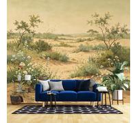 Genérico Papel Pintado Con Paisaje De Flores Silvestres Del Desierto, Acuarela Botánica, Papel Pintado No Tejido, Mural De Pared 3D, Póster De Arte Mural Moderno Para Sala De Estar, Dormitorio, F