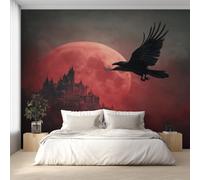 Genérico Papel Pintado Cuervo Gótico, Papel Pintado Pared Cuervo Castillo Oscuro de Decorativos del Hogar, para Salon Dormitorio Decoracion Pared, 396x280cm D&O194