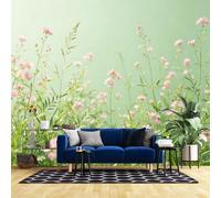 Genérico Papel Pintado De Flores De Primavera Pradera Verde Flores Silvestres Mural De Pared No Tejido Póster Fotográfico Decoración Del Hogar - Arte De Pared De Paisaje Natural Con Efecto Panor