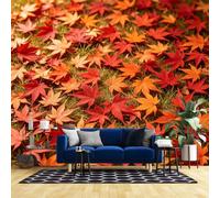 Genérico Papel Pintado De Hojas De Arce Otoñales, Mural De Pared No Tejido Con Diseño De Bosque, Póster Fotográfico Para Decoración Del Hogar, Efecto Panorámico 3D, Arte De Pared De Paisaje N