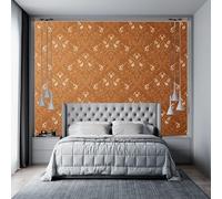 Genérico Papel Pintado De Lujo Marrón Con Relieve De Damasco, Autoadhesivo Y Removible, De Alta Resistencia, Para Sala De Estar Y Dormitorio. Decoración De Pared Personalizada De 100 Cm (Alto) X